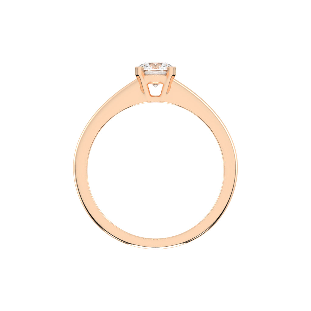 Solirra 0.50Ct Tab Prong Round Cut Solitaire Lab Diamond Ring