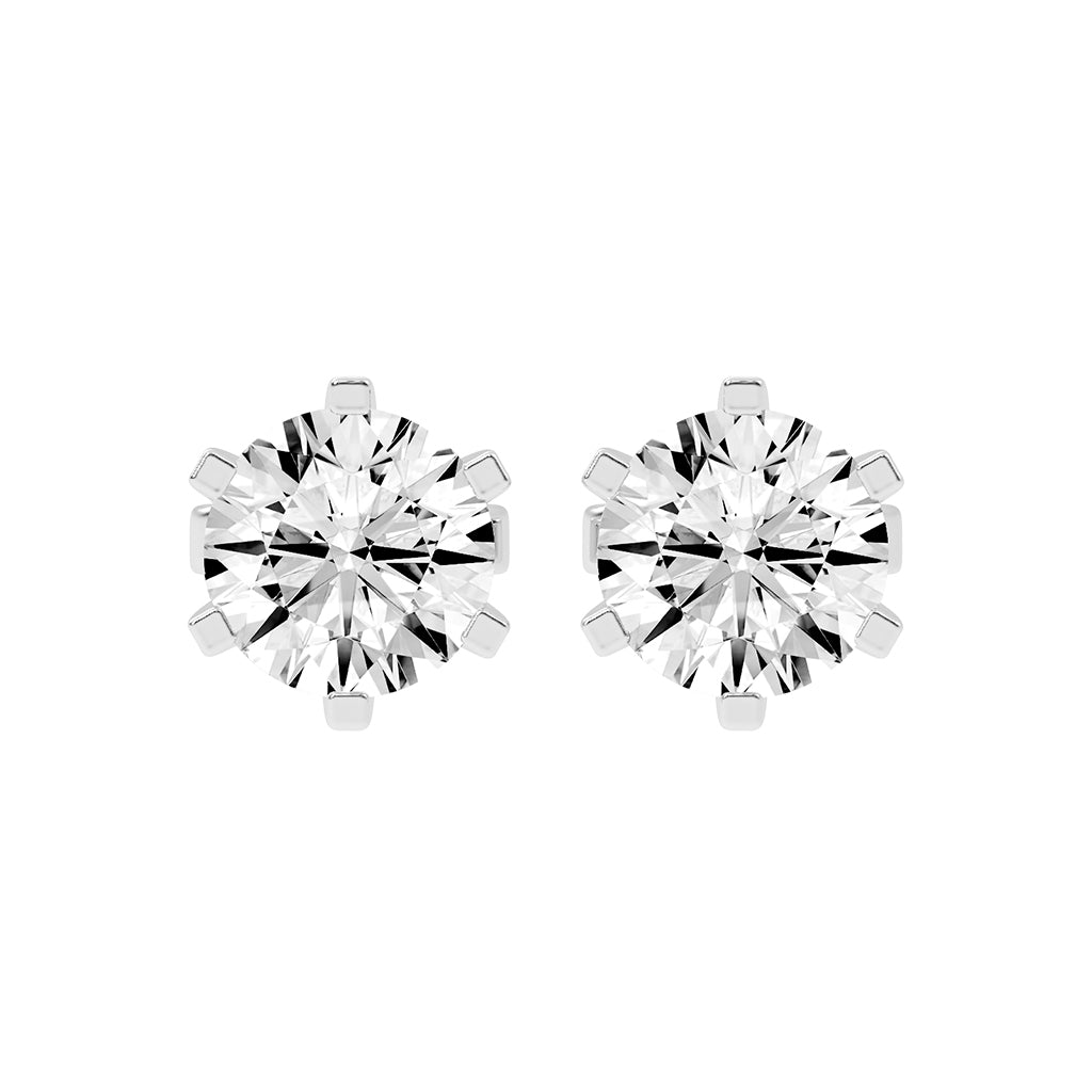 2Ct Round Shape Rose Gold Solitaire Studs Earrings