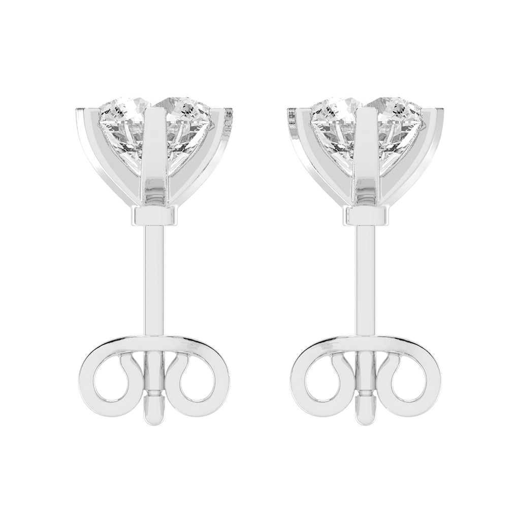 2Ct Round Shape Yellow Gold Solitaire Studs Earrings