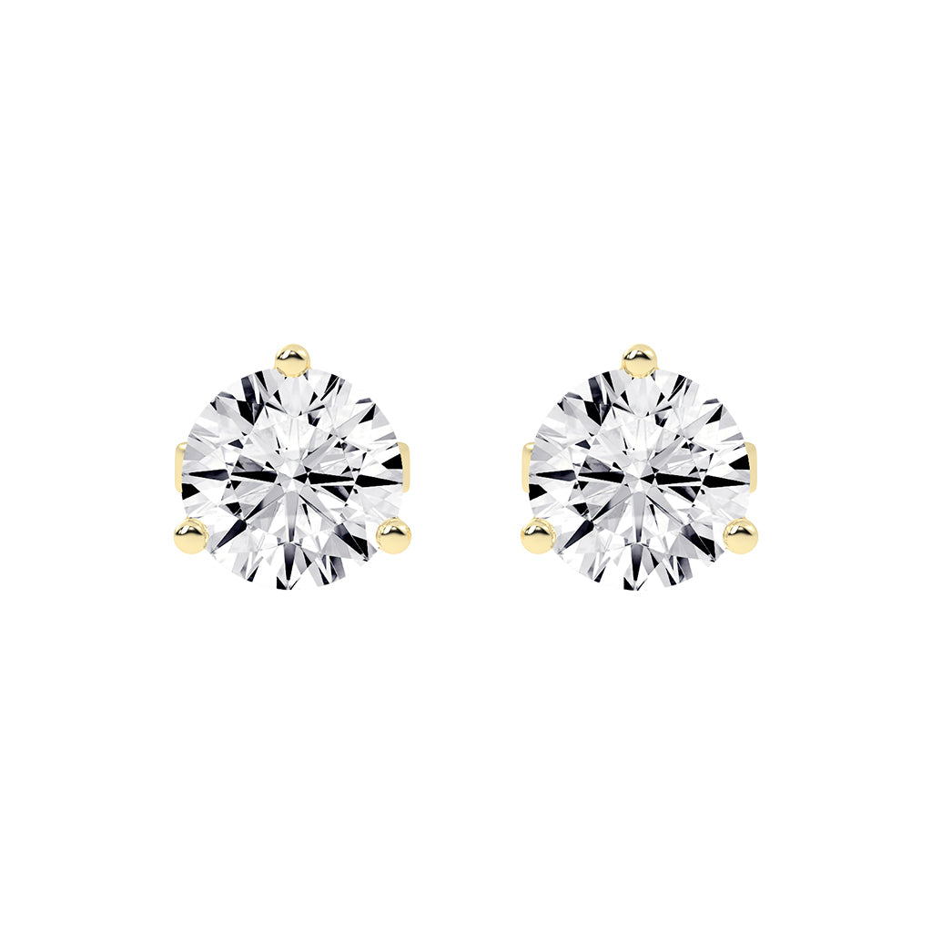 1.25Ct Round Shape Gold Solitaire Studs Earrings