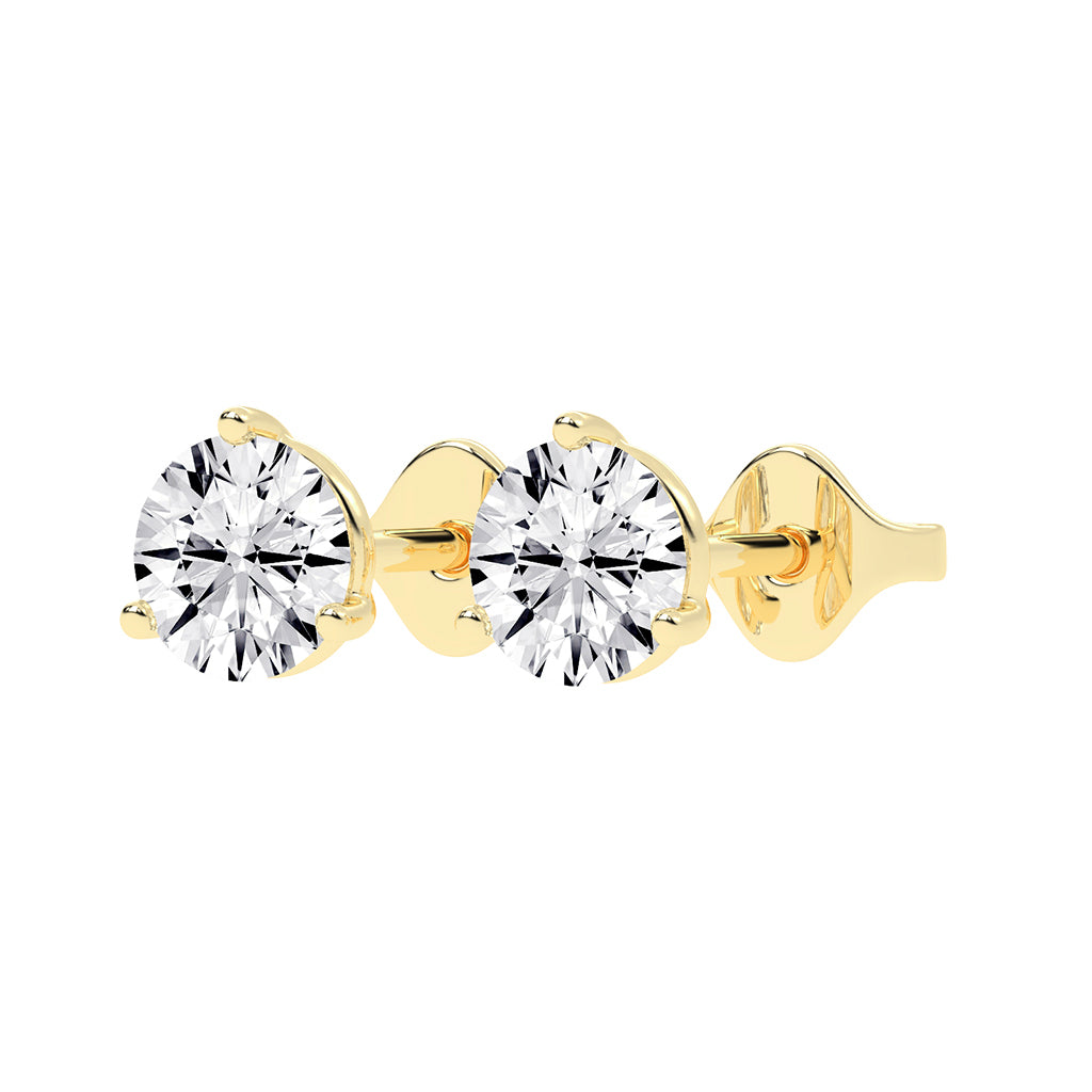 1.25Ct Round Shape Gold Solitaire Studs Earrings
