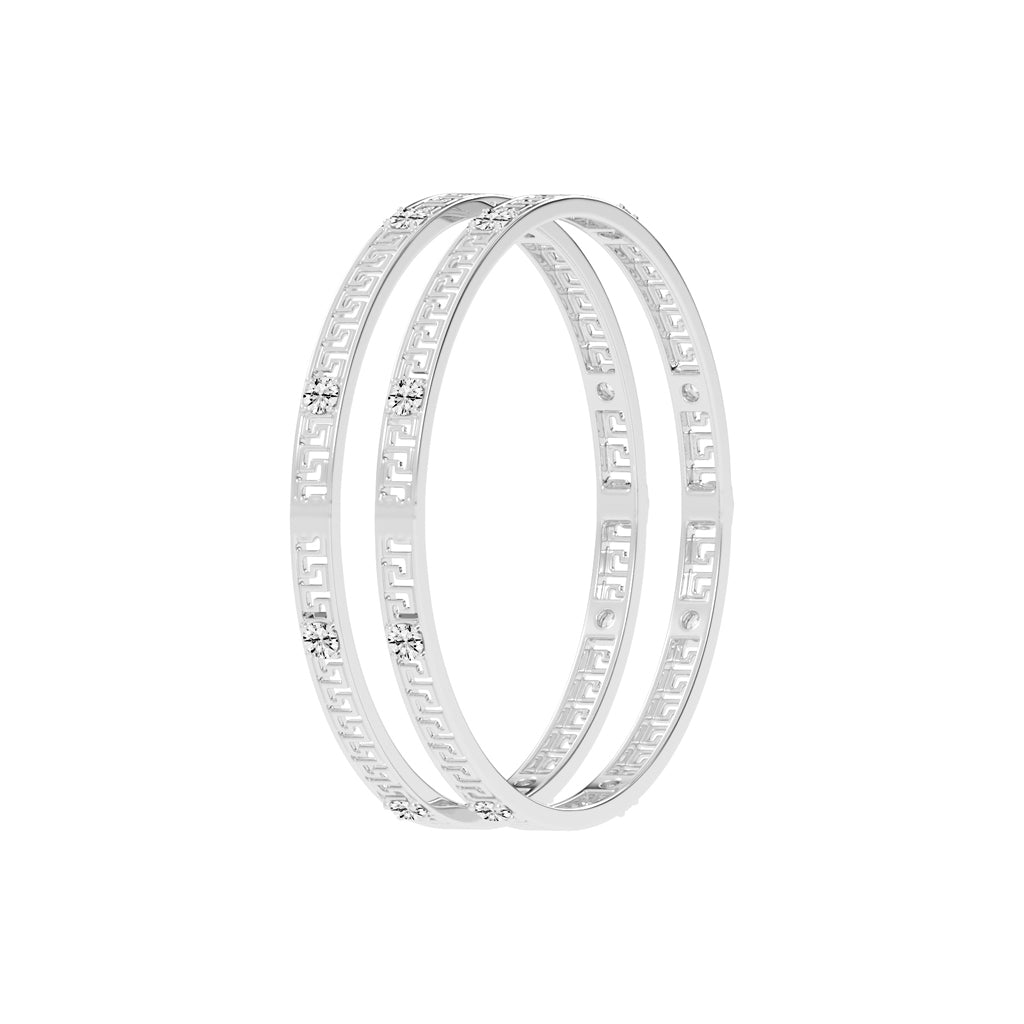 Athena Greek Key Diamond Bangle