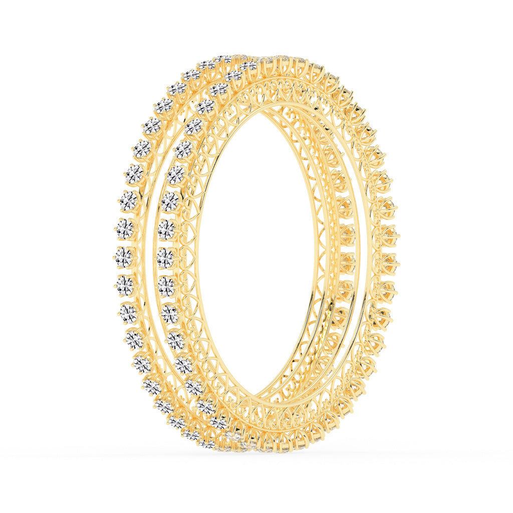 Aurora Prong-Set Diamond Bangles