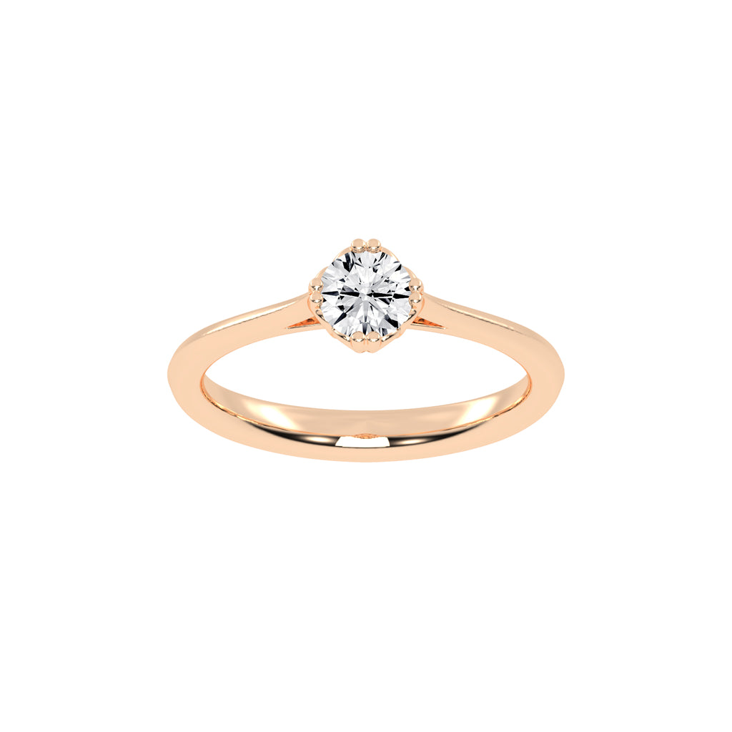 Lumisol Double Prong Round Cut Solitaire Lab Diamond Ring