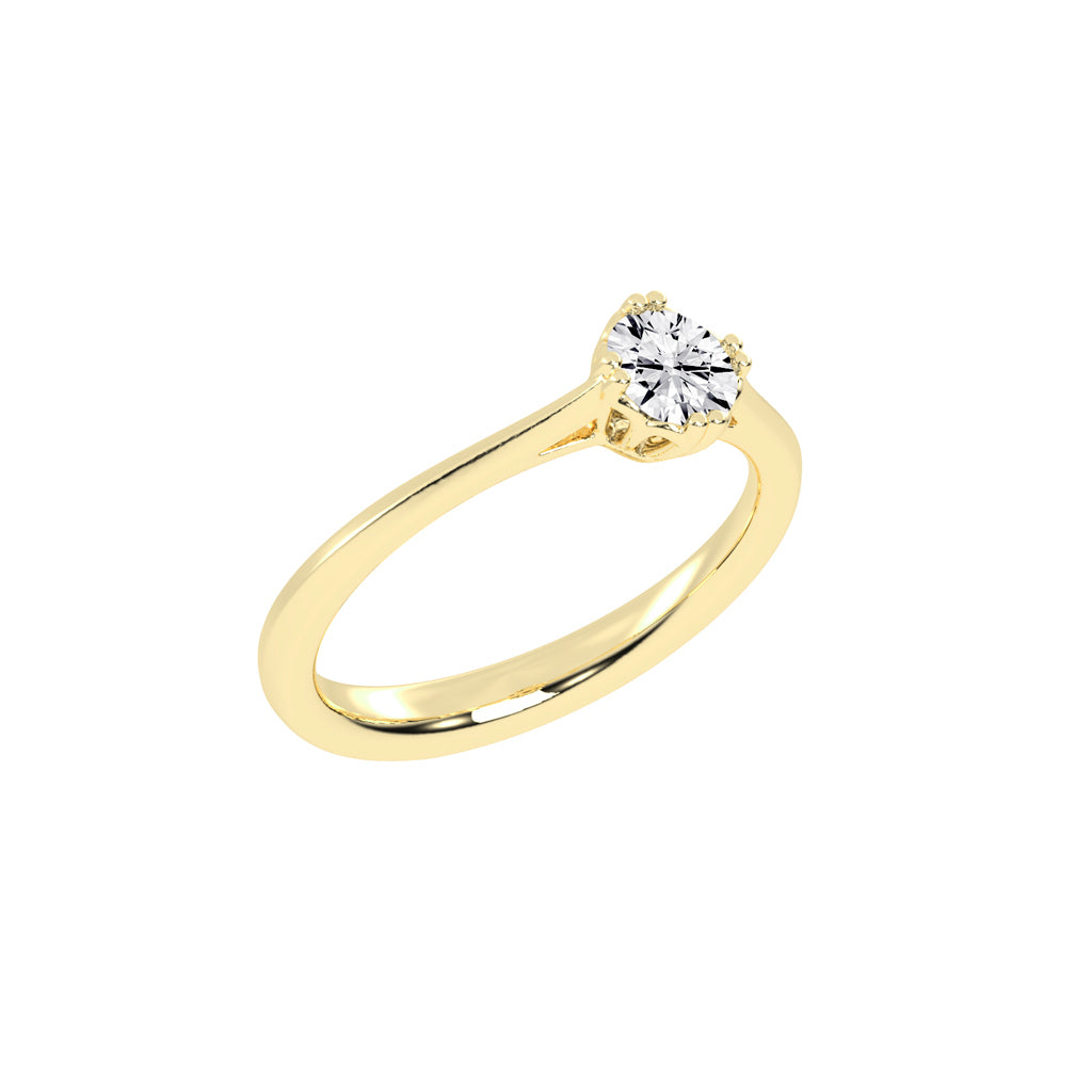 Lumisol Double Prong Round Cut Solitaire Lab Diamond Ring
