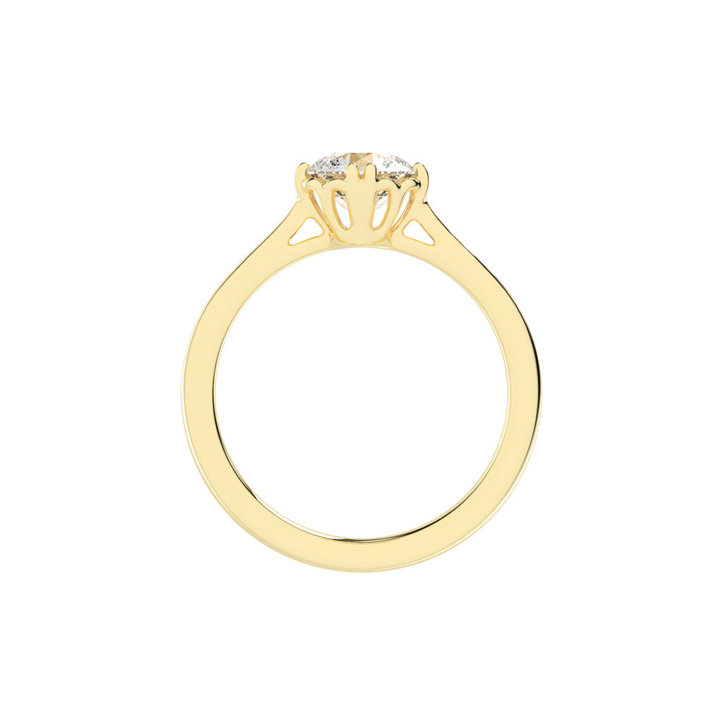 Brivalis double prong round solitaire diamond ring