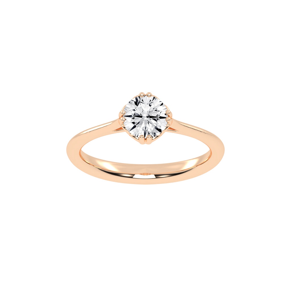 Solrelis double prong solitaire lab diamond ring