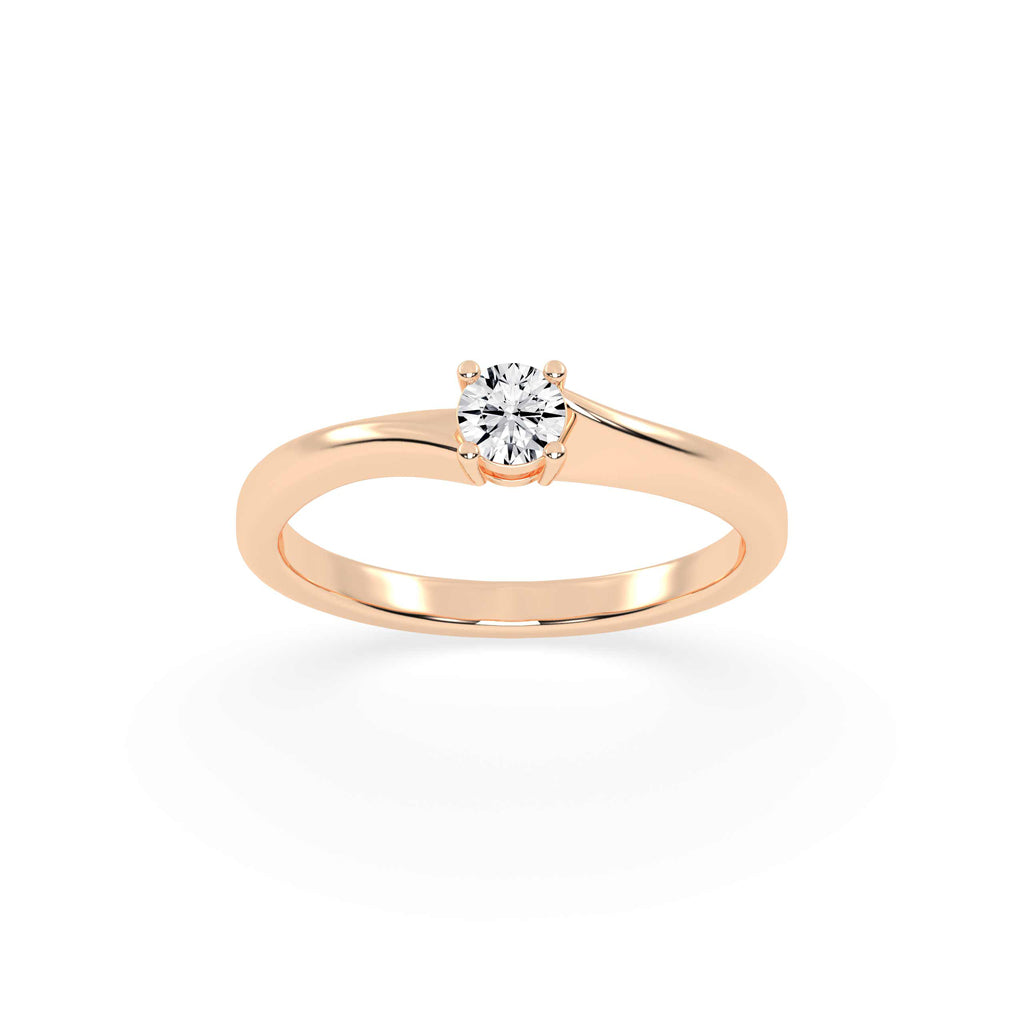 Solietta basket shape round cut solitaire lab diamond ring