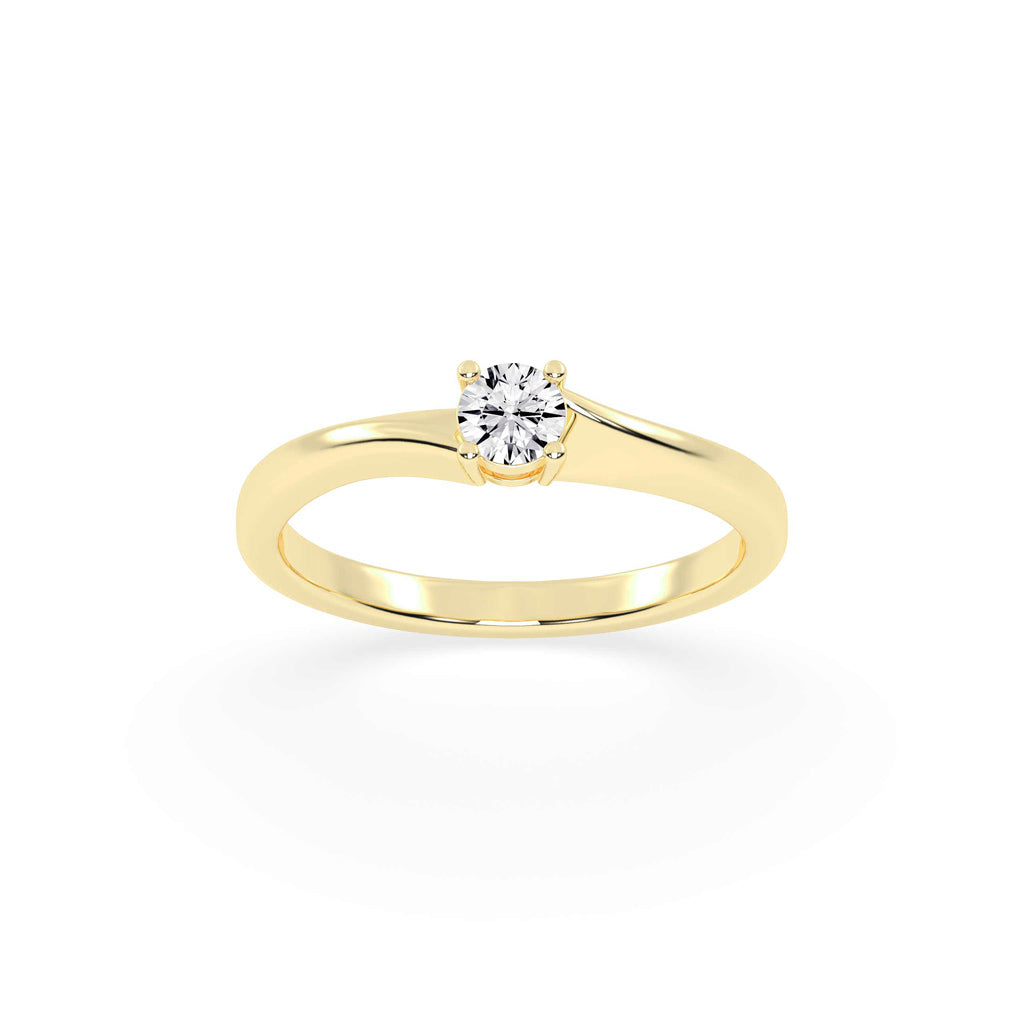 Solietta basket shape round cut solitaire lab diamond ring