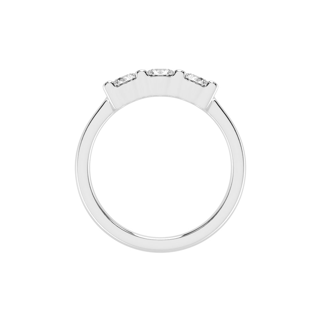 Trisona 1ct classic round cut three stone lab diamond ring