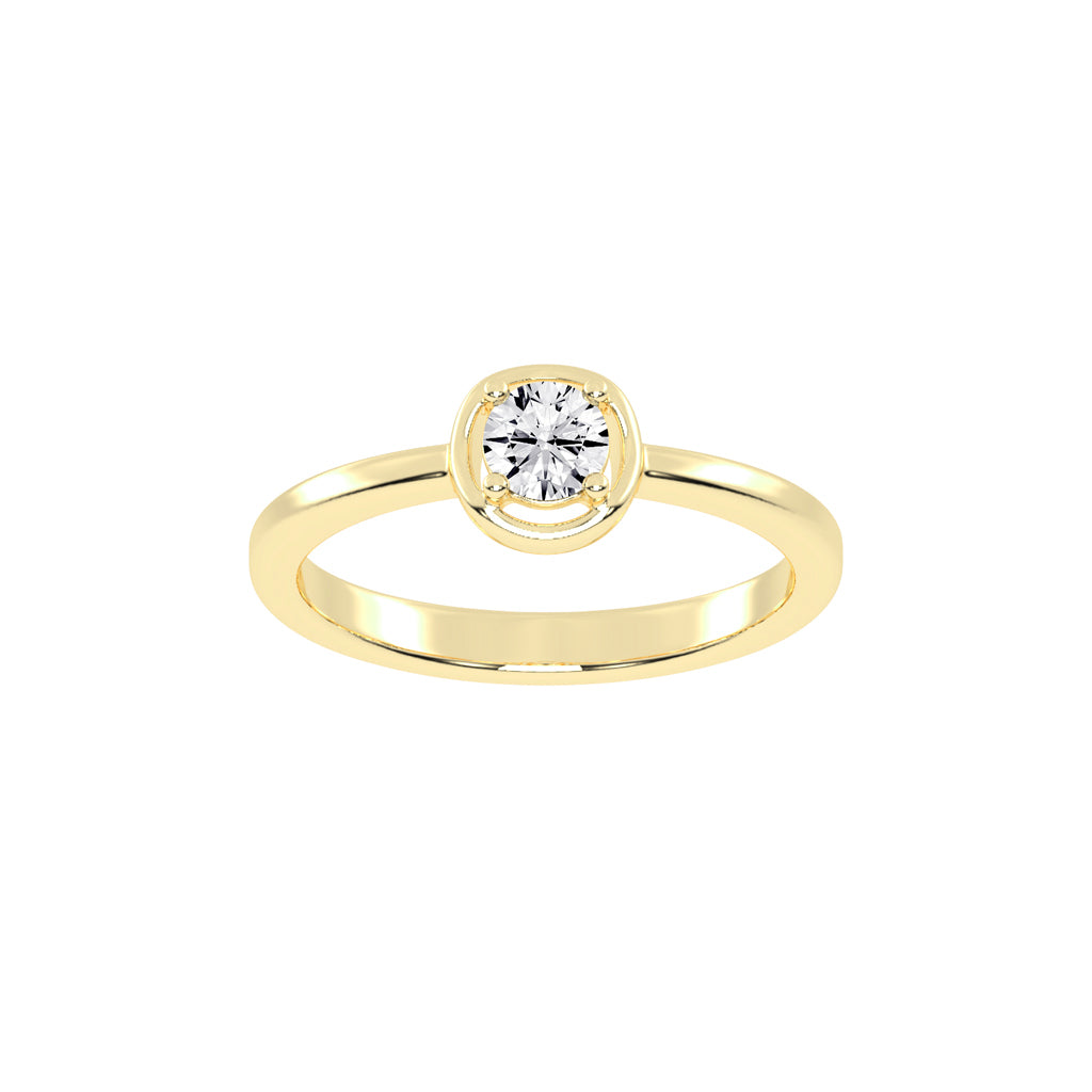 Delurea straight round cut delicate lab diamond ring