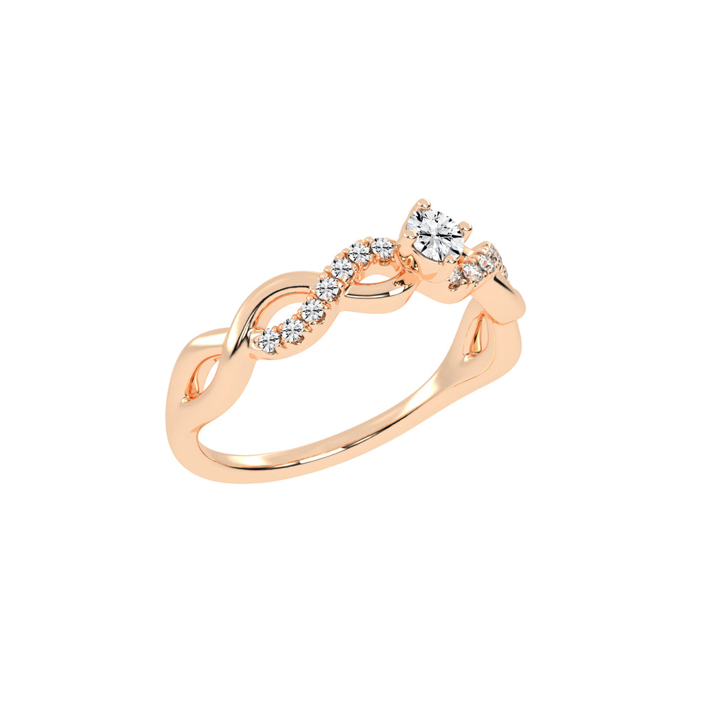Twisted Sparkle Solitaire Ring