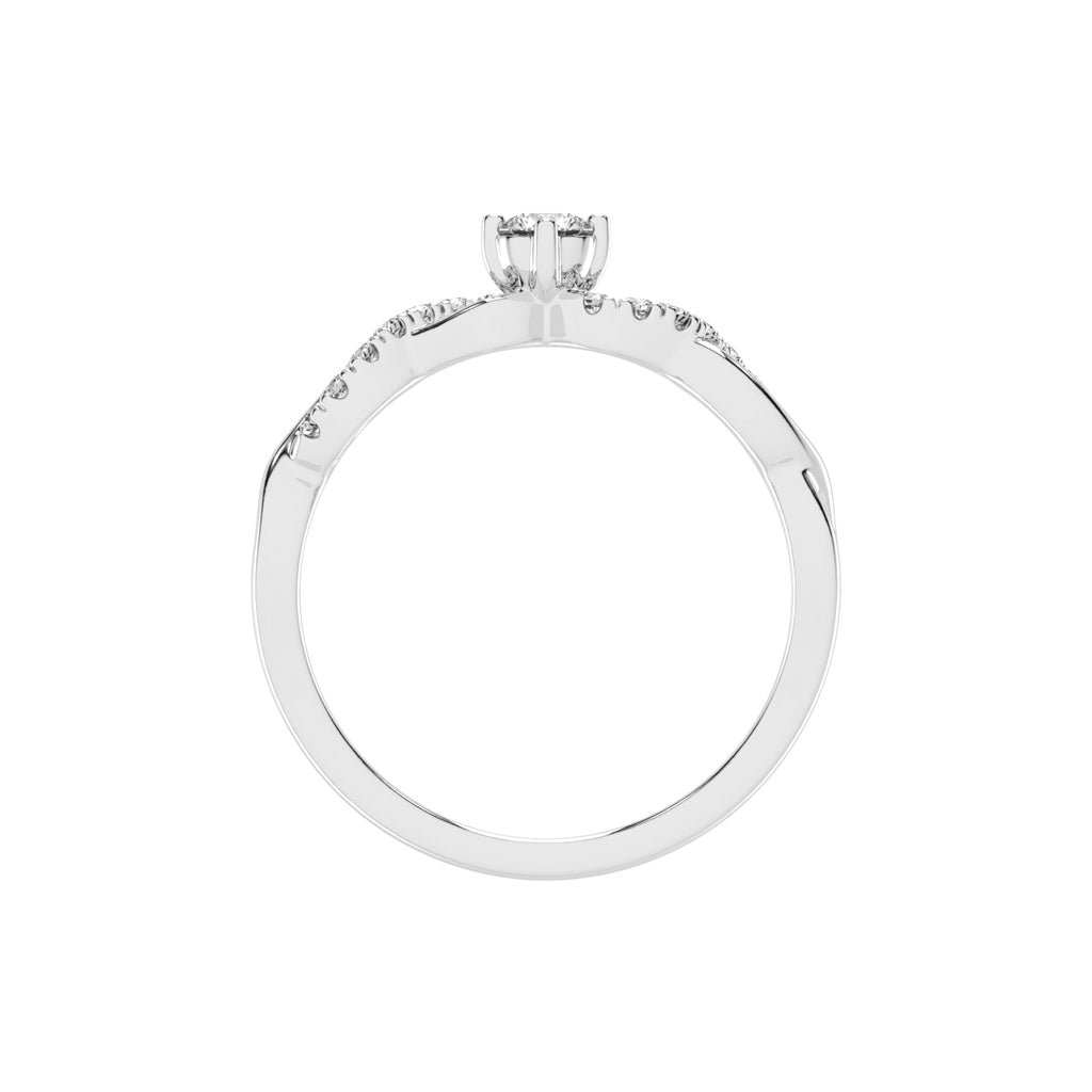 Twisted Sparkle Solitaire Ring
