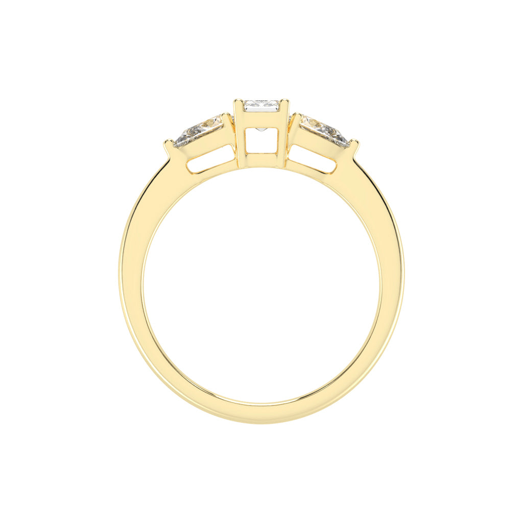 Elegant Emerald Cut Three-Stone Ring