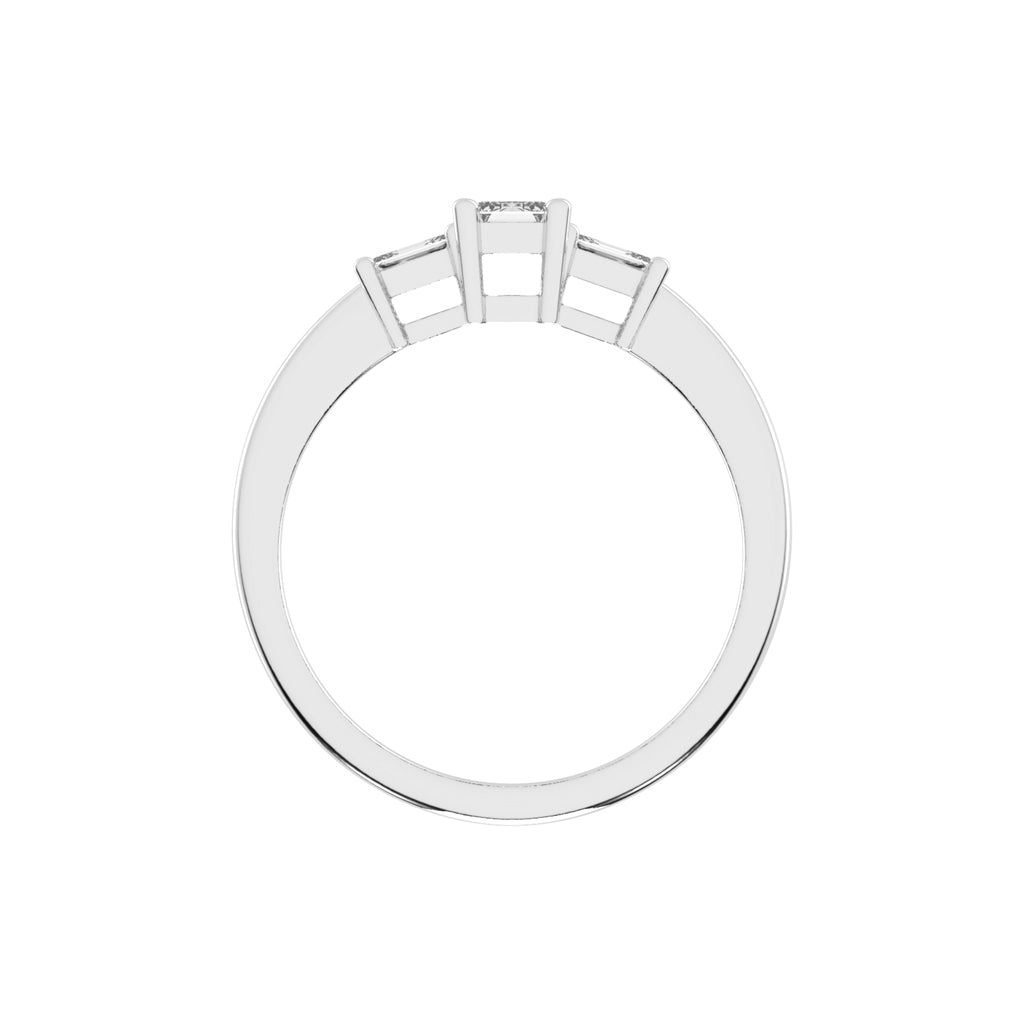 Triamira Emerald Cut Three Stone Lab Diamond Ring