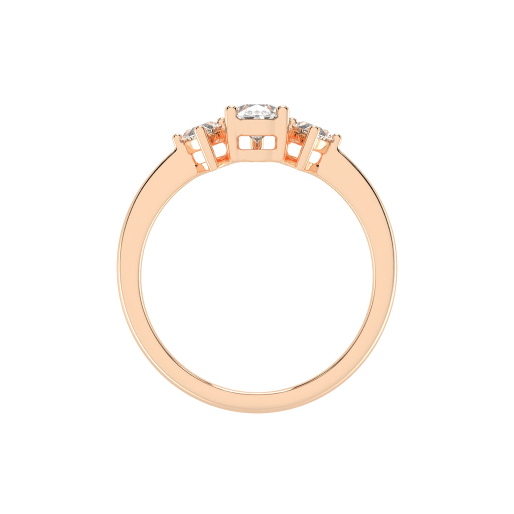 Triadiva Pear Cut Three Stone Lab Diamond Ring