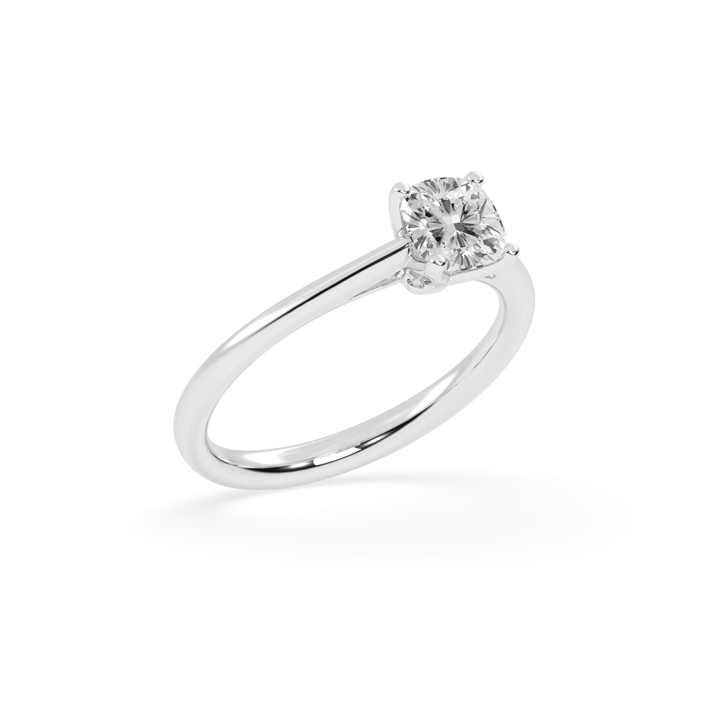 Solentria bridge accent princess cut lab diamond ring
