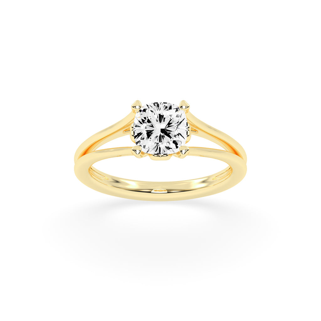 925 Silver 18K Gold Plated Solitaire Diamond-Style Ring – Elegant Designer Jewellery