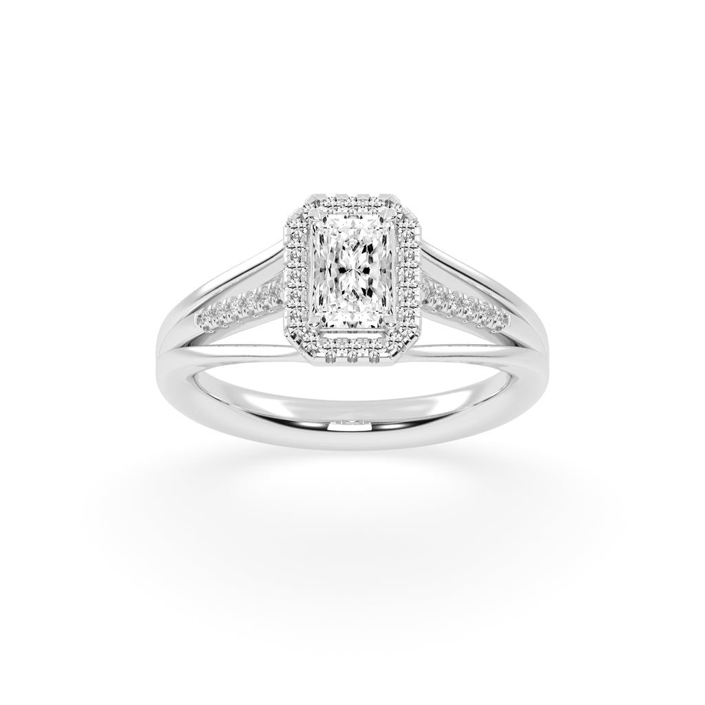 Elysira Split shank radiant cut classic lab diamond ring