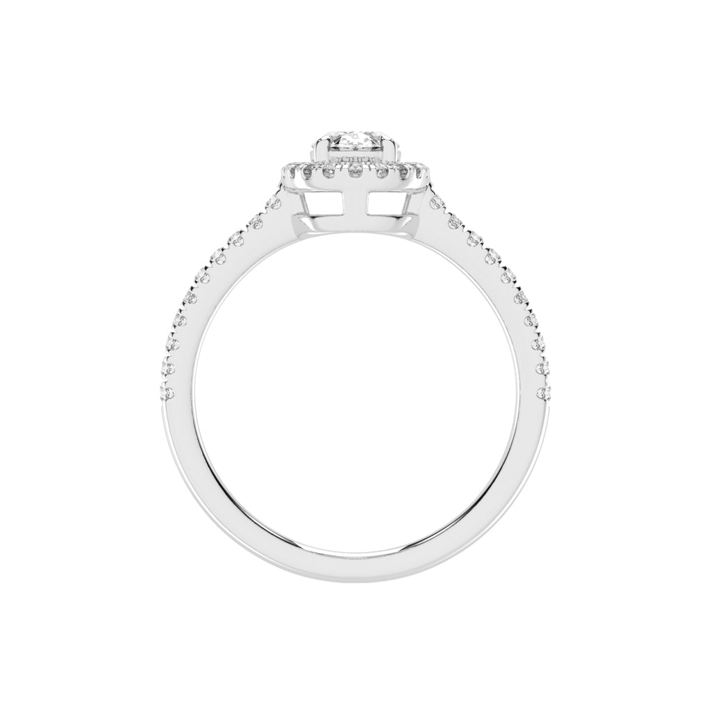 Halireva oval cut halo lab diamond ring