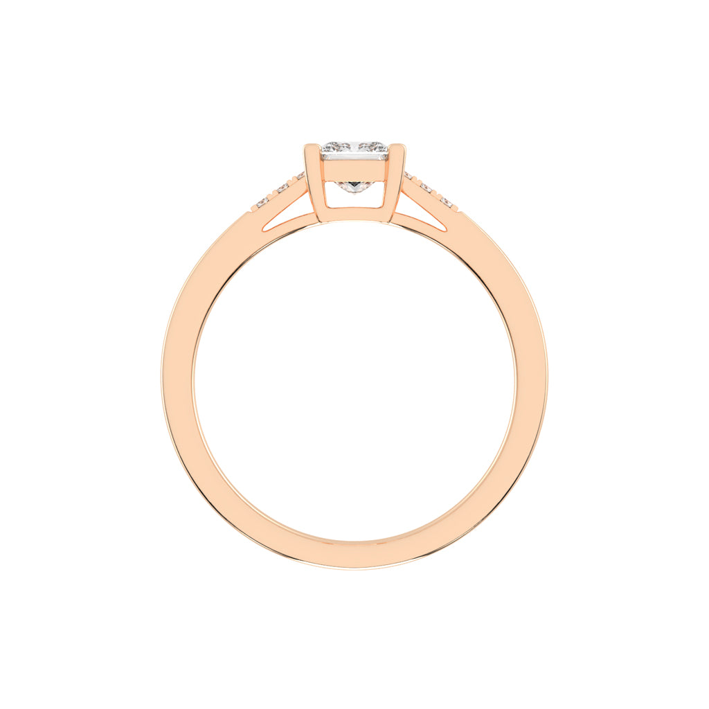 Crystia princess cut side stone lab diamond ring