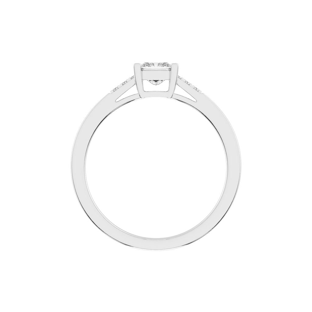 Crystia princess cut side stone lab diamond ring