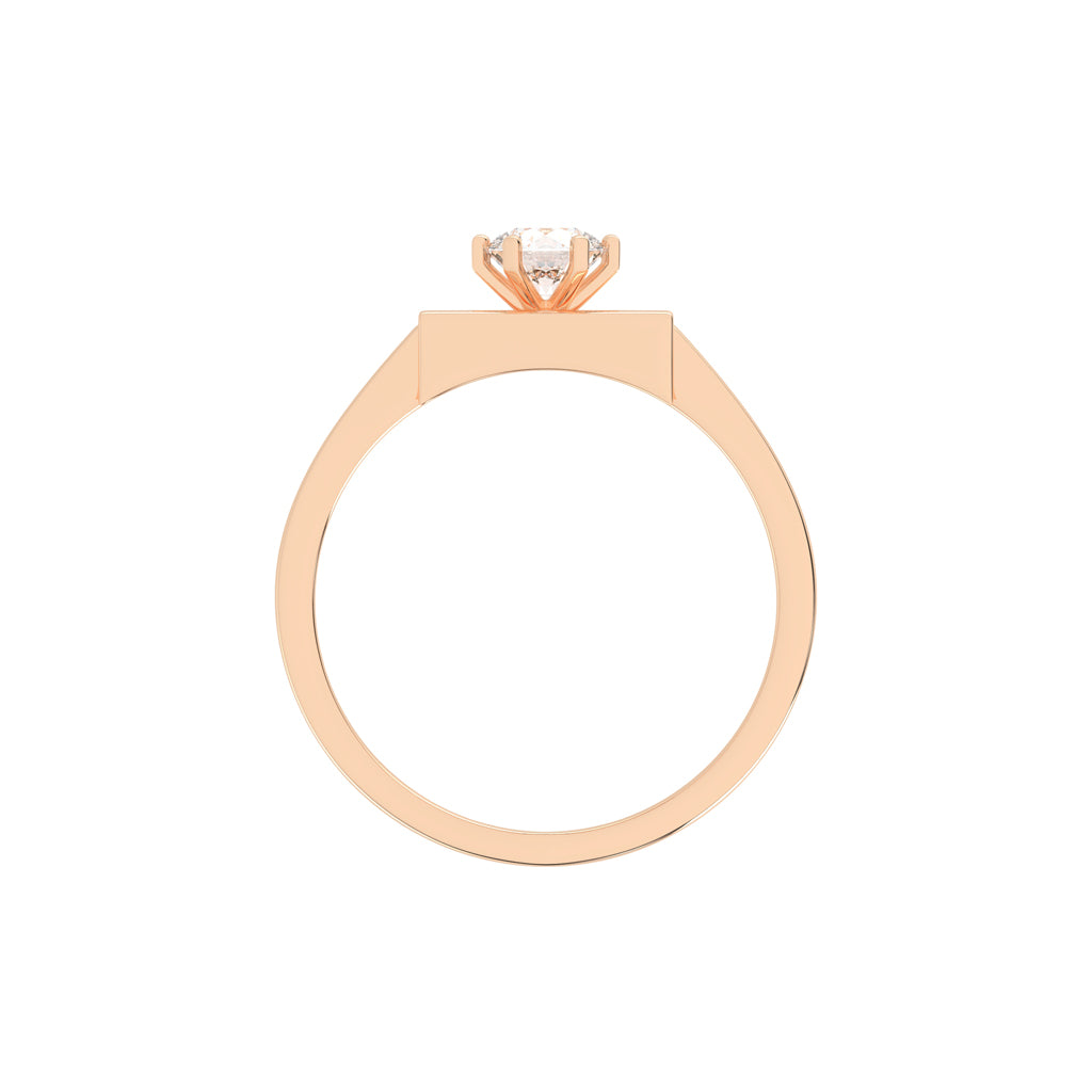 Delicina six prong round cut delicate lab diamond ring
