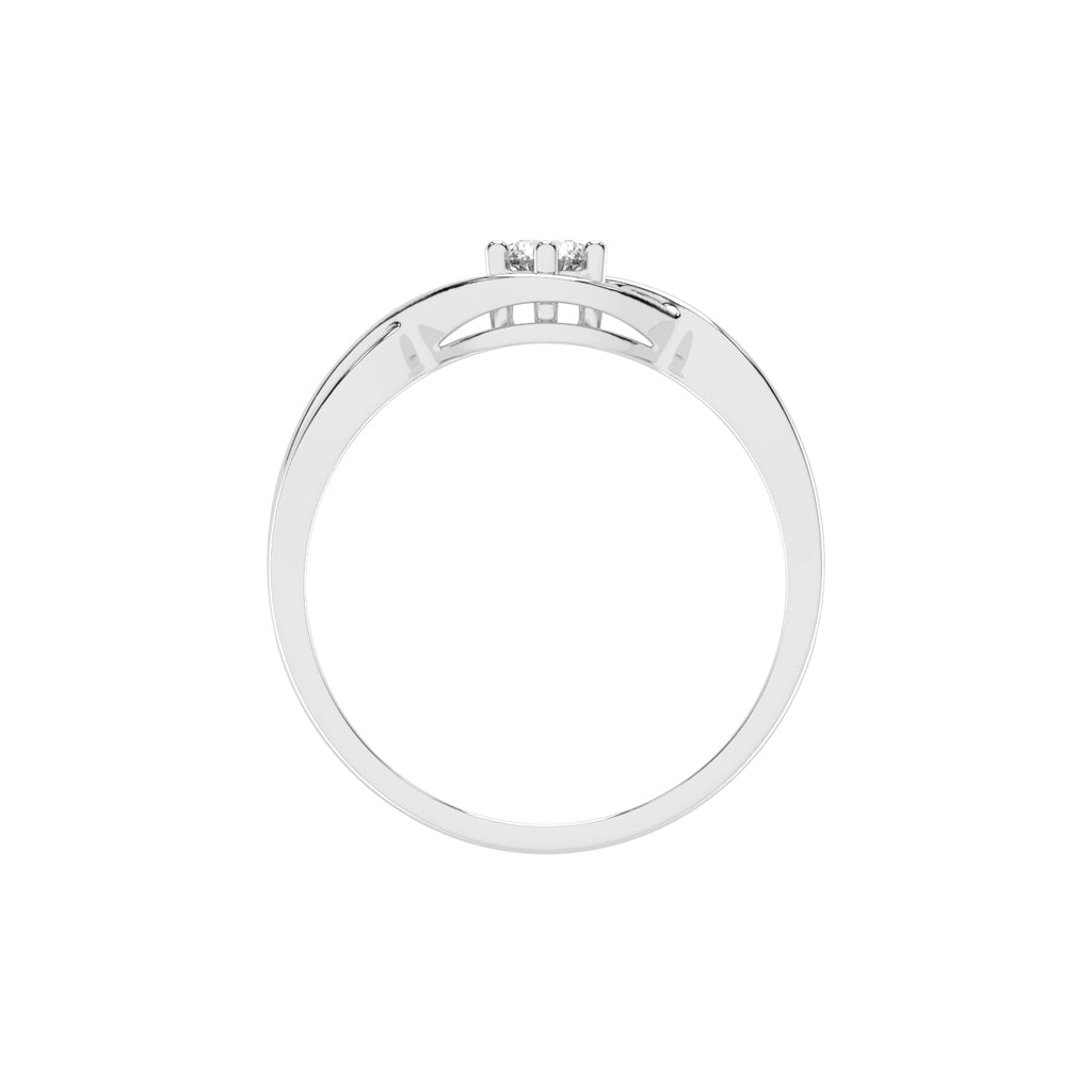 Delistrella criss-cross round cut delicate lab diamond ring