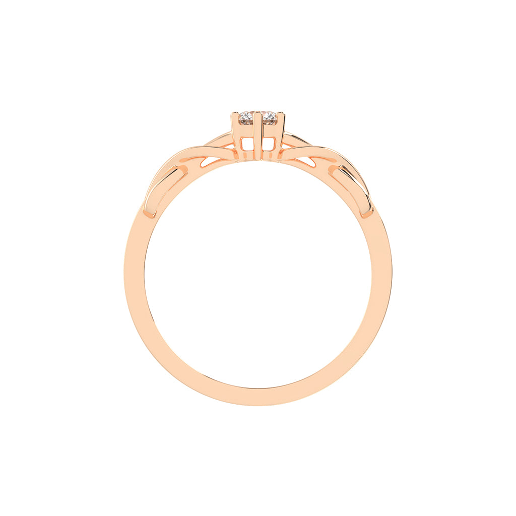 Delcorina twisted round cut delicate lab diamond ring