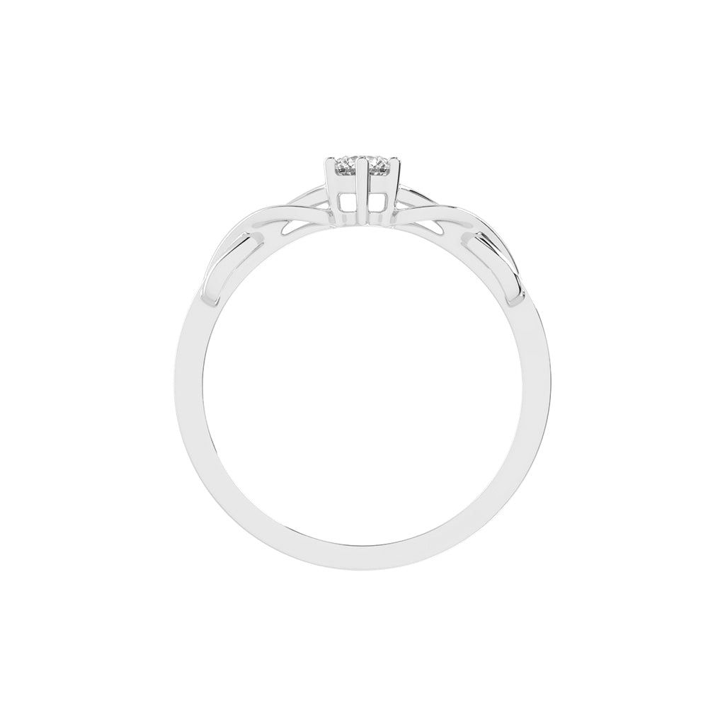 Delcorina twisted round cut delicate lab diamond ring