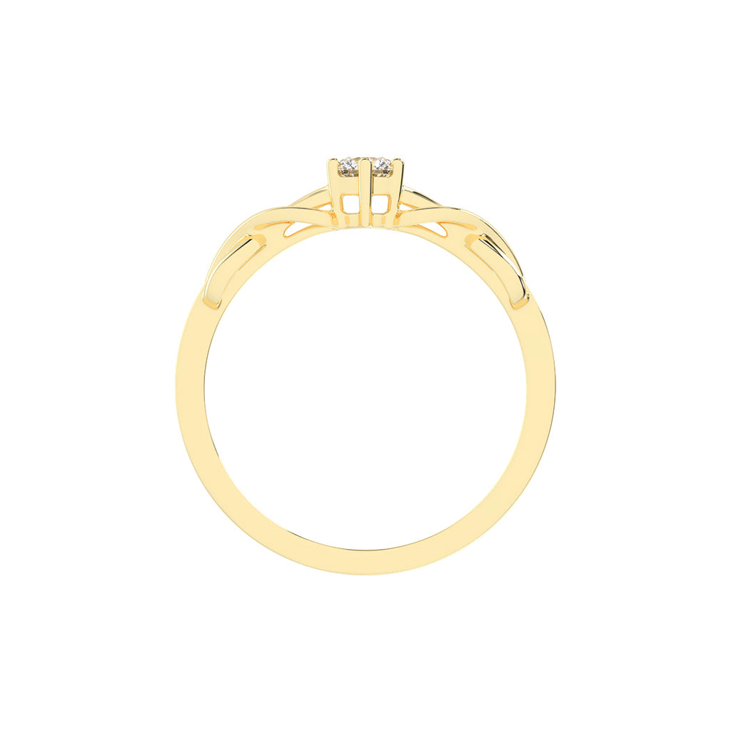 Delcorina twisted round cut delicate lab diamond ring