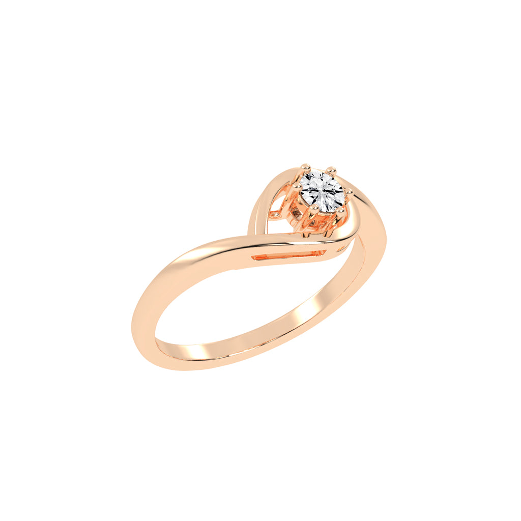 Delavia Freeform round cut delicate lab diamond ring