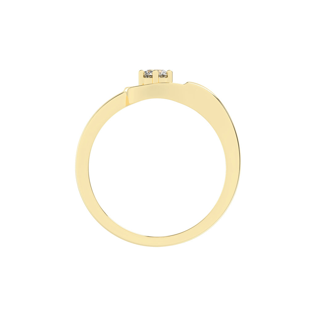 Delirona contoure setting round cut delicate lab diamond ring