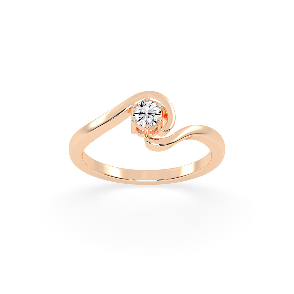 Delicine twist round cut delicate lab diamond ring