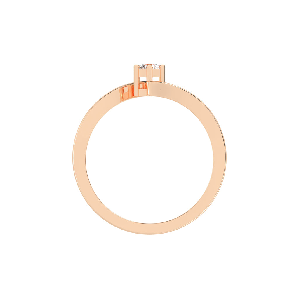 Delicine twist round cut delicate lab diamond ring