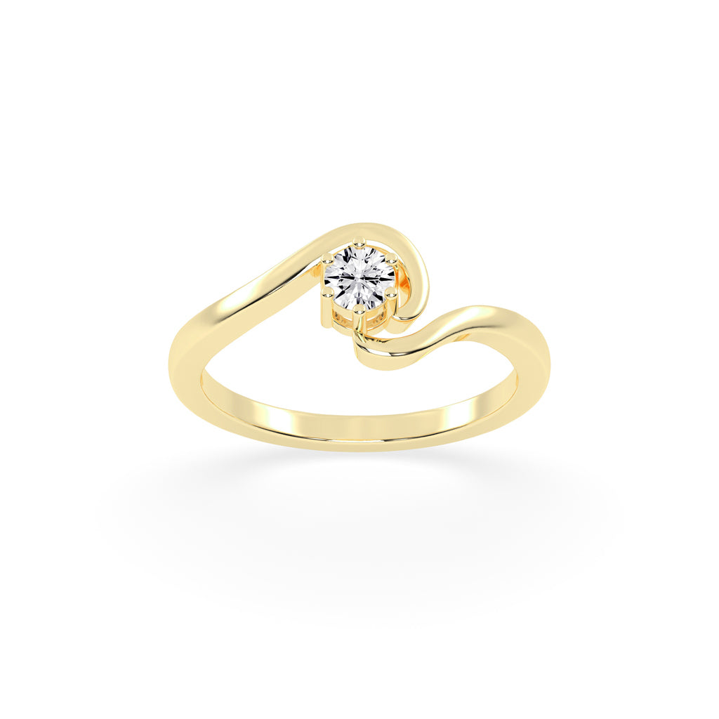 Delicine twist round cut delicate lab diamond ring