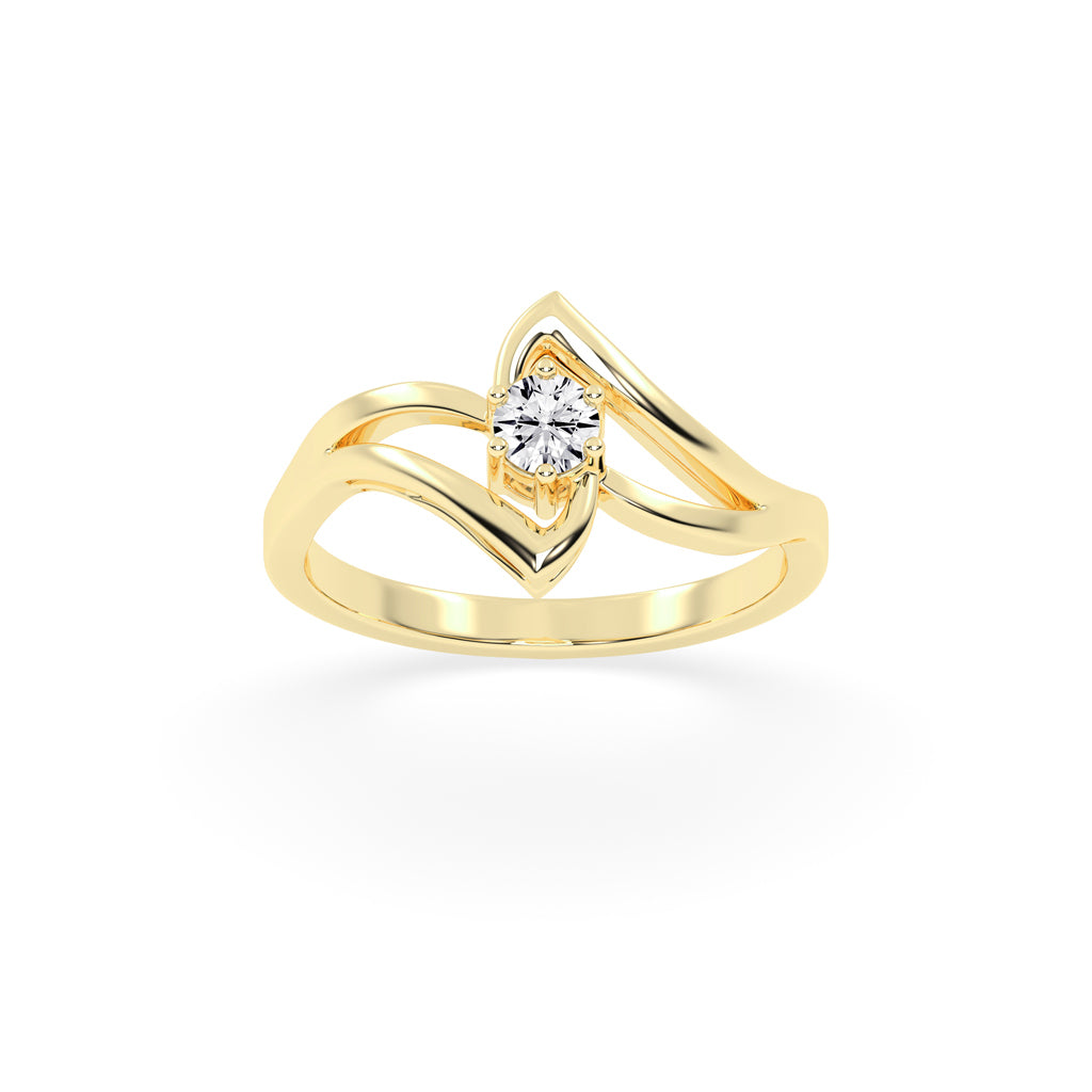 Delivone round cut delicate lab diamond ring