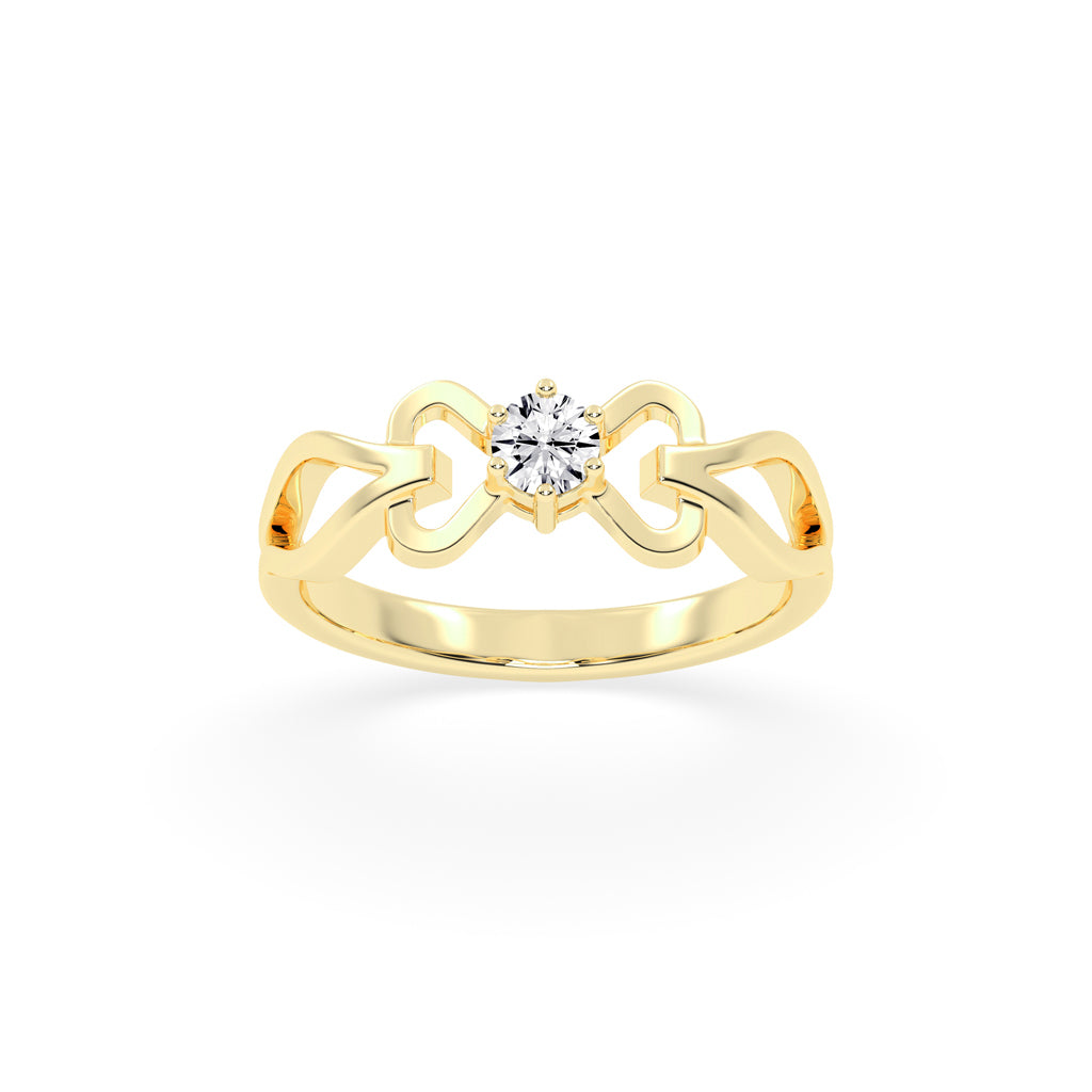 Delvaris glittering round cut delicate lab diamond ring