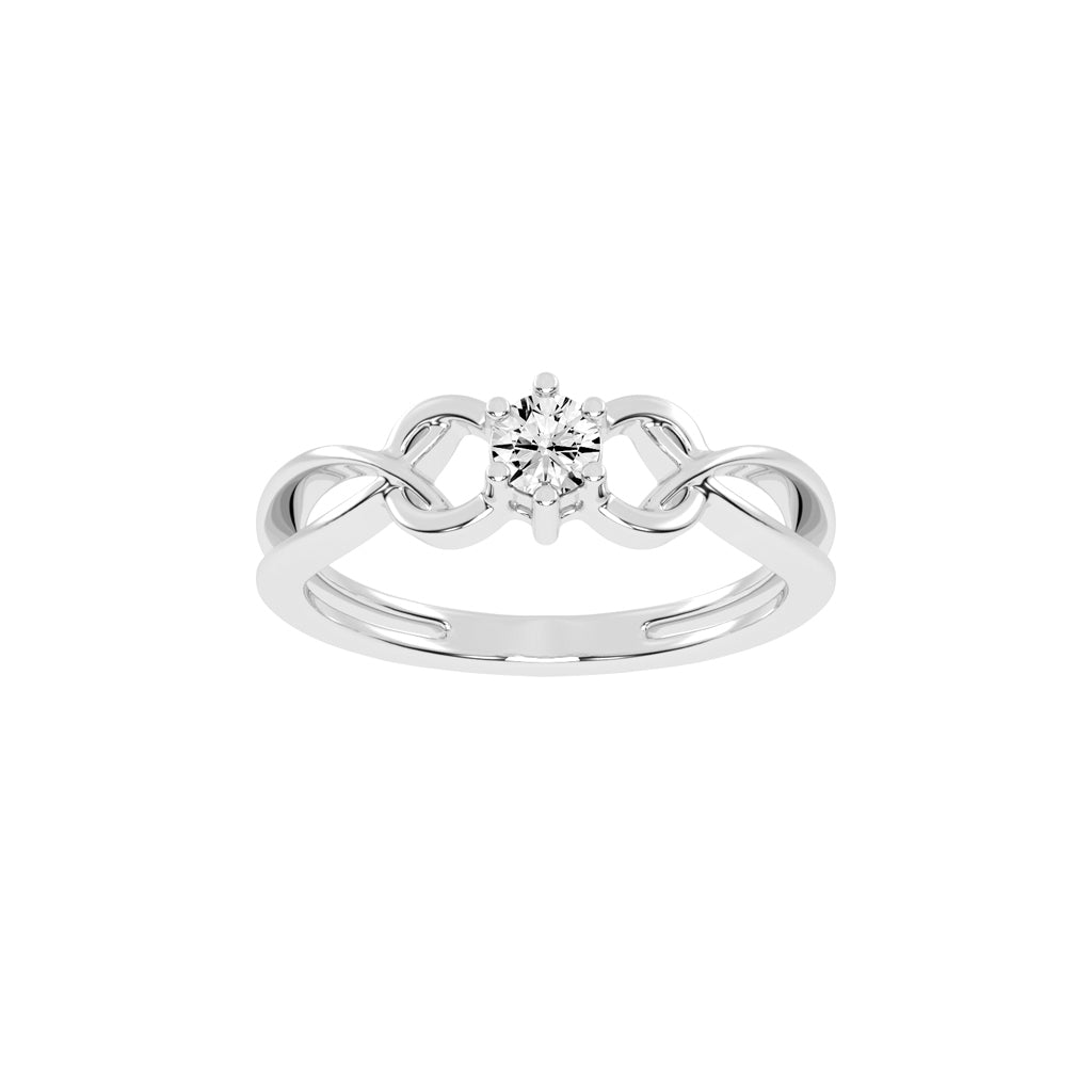 Delosque infinity round cut delicate lab diamond ring