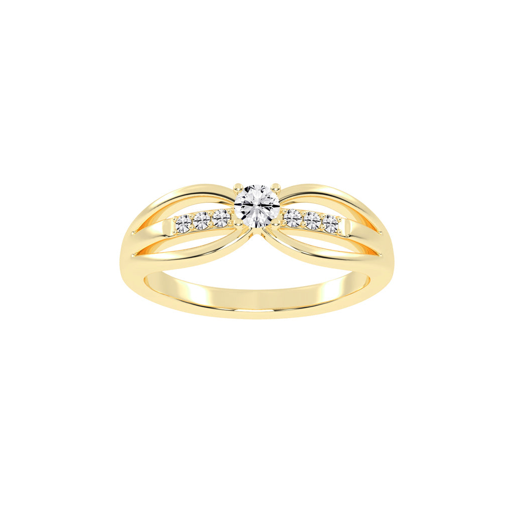 Delivella Split shank round cut delicate lab diamond ring