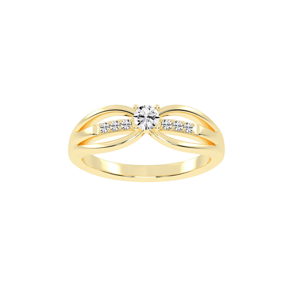 Delivella Split shank round cut delicate lab diamond ring