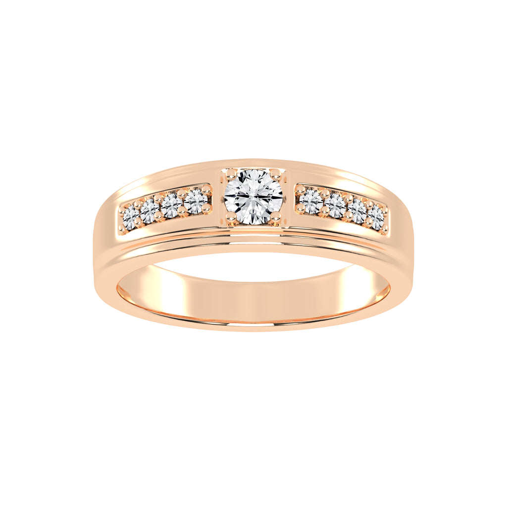Crystelle round cut side stone lab diamond ring