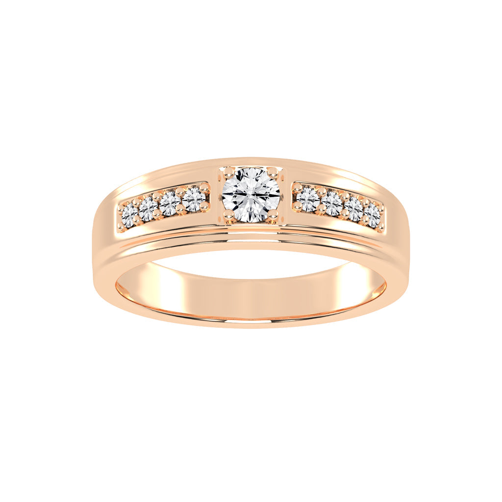 Crystelle round cut side stone lab diamond ring