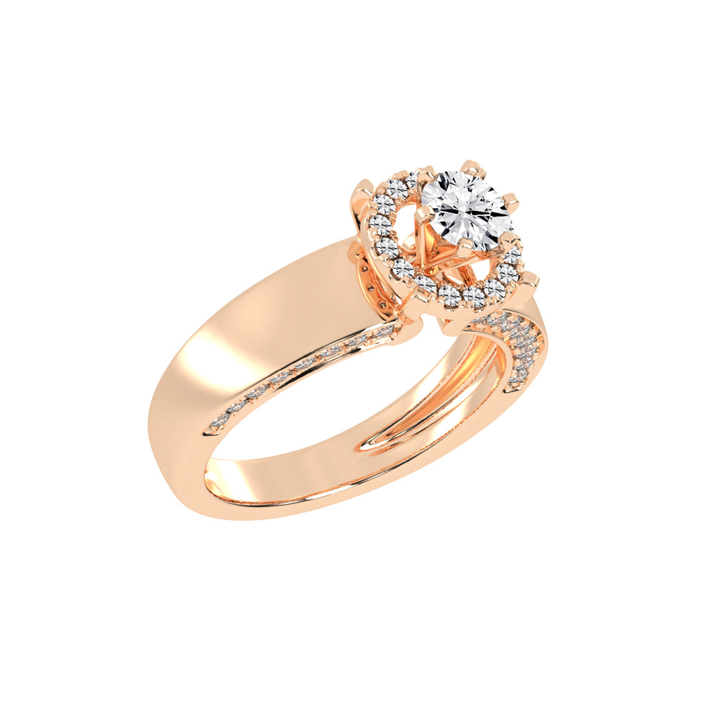 Round Shape Designer Halo Ring