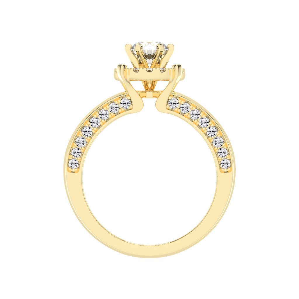 Round Shape Designer Halo Ring