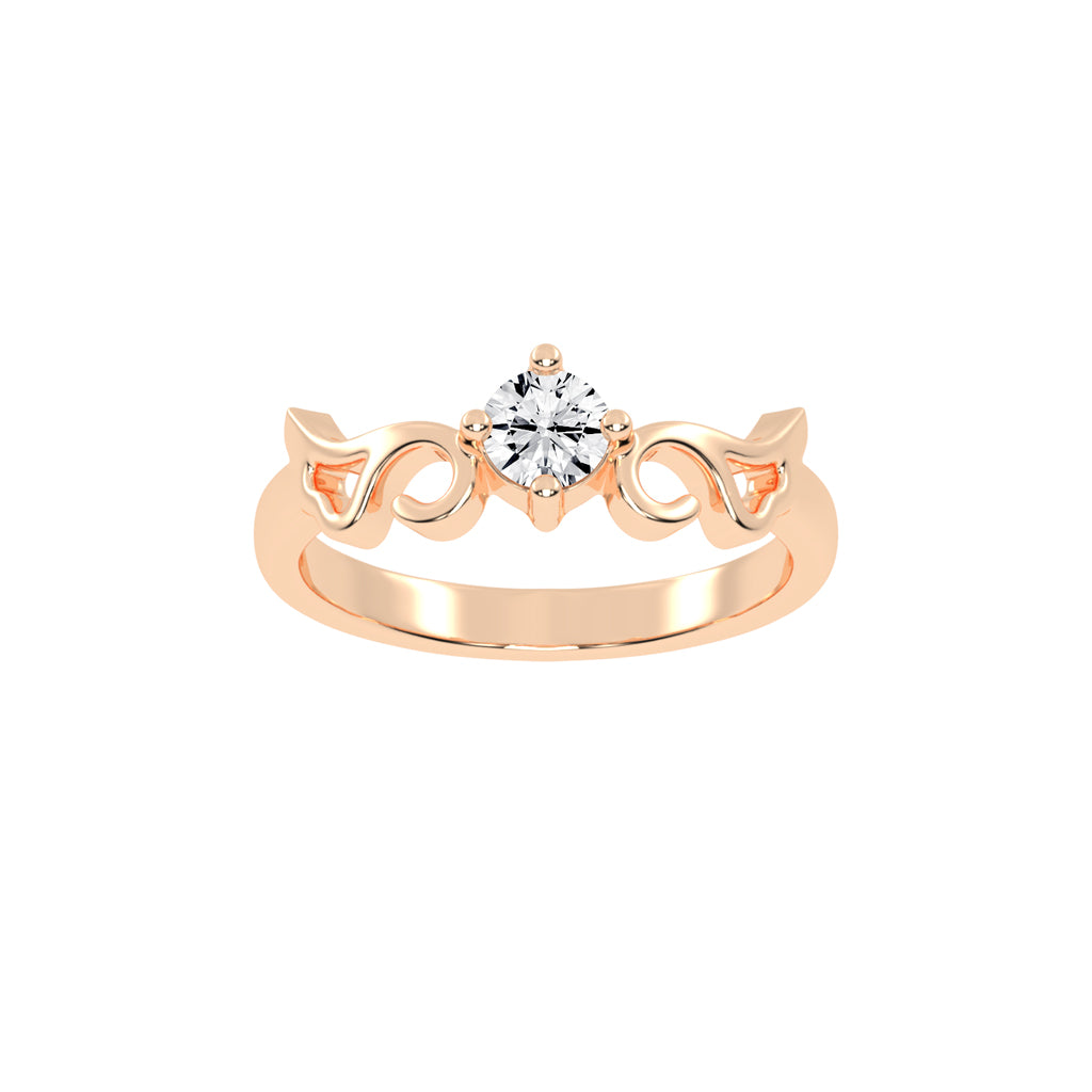 Adorevia Four Prong Round Cut Classic Lab Diamond Ring