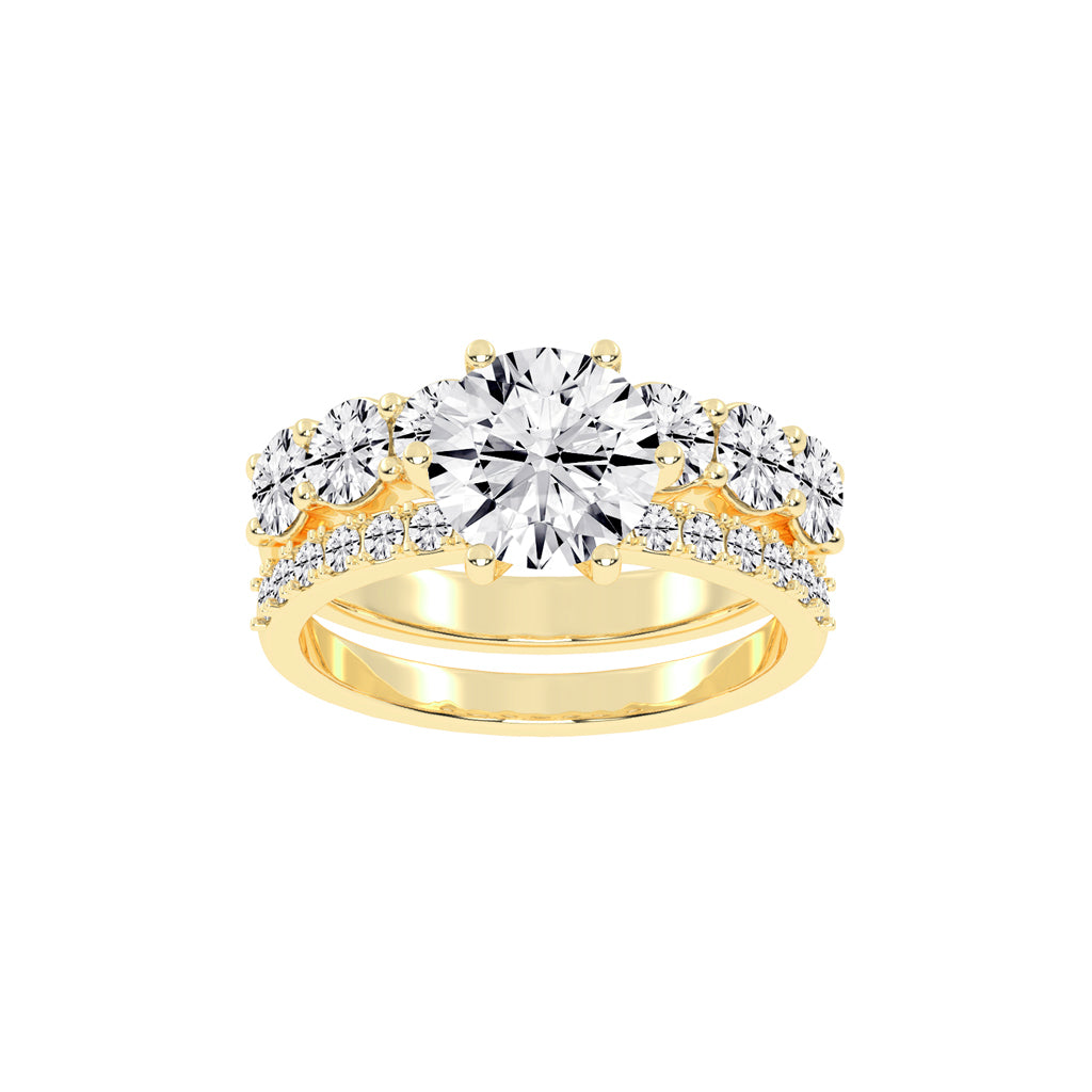 Diamond Blossom Engagement & Wedding Ring Set