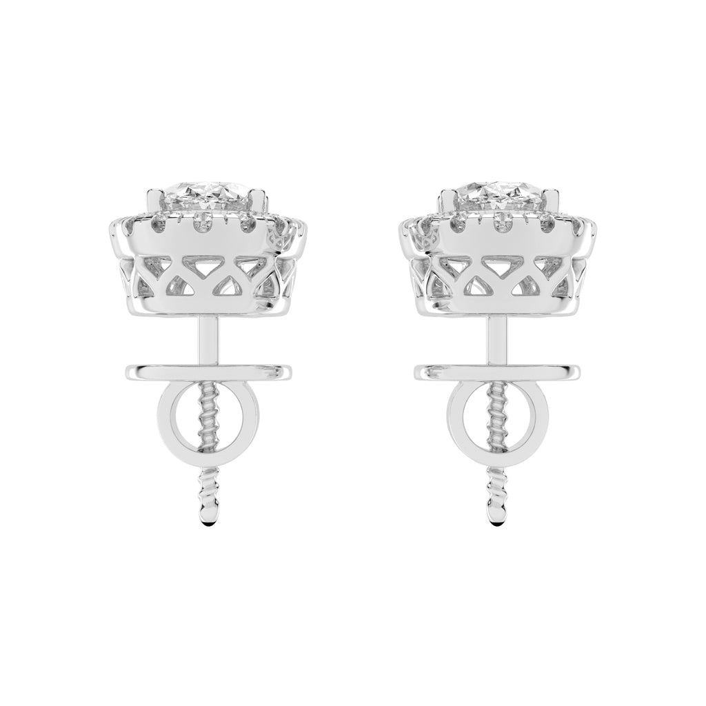 Celeste Glow – Oval Halo Studs