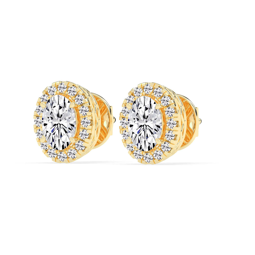 Celeste Glow – Oval Halo Studs