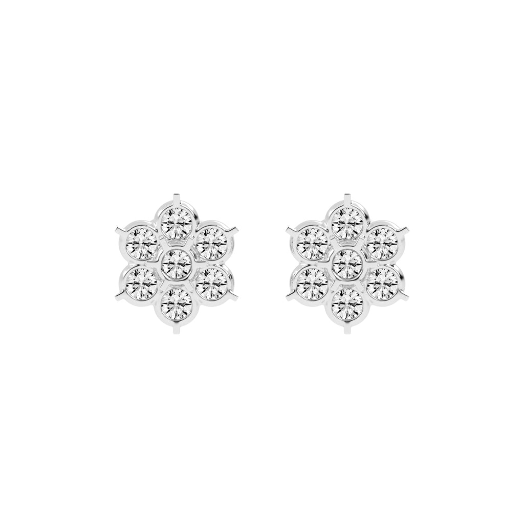 Aurelia Bezel Set Round Lab Diamond Stud Earrings